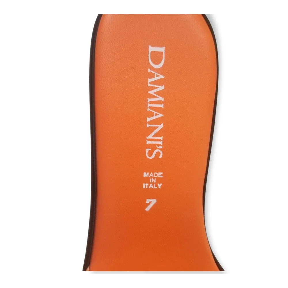 Damiani's made Italy, Orange Wedge Slides Sandals - Size 7
